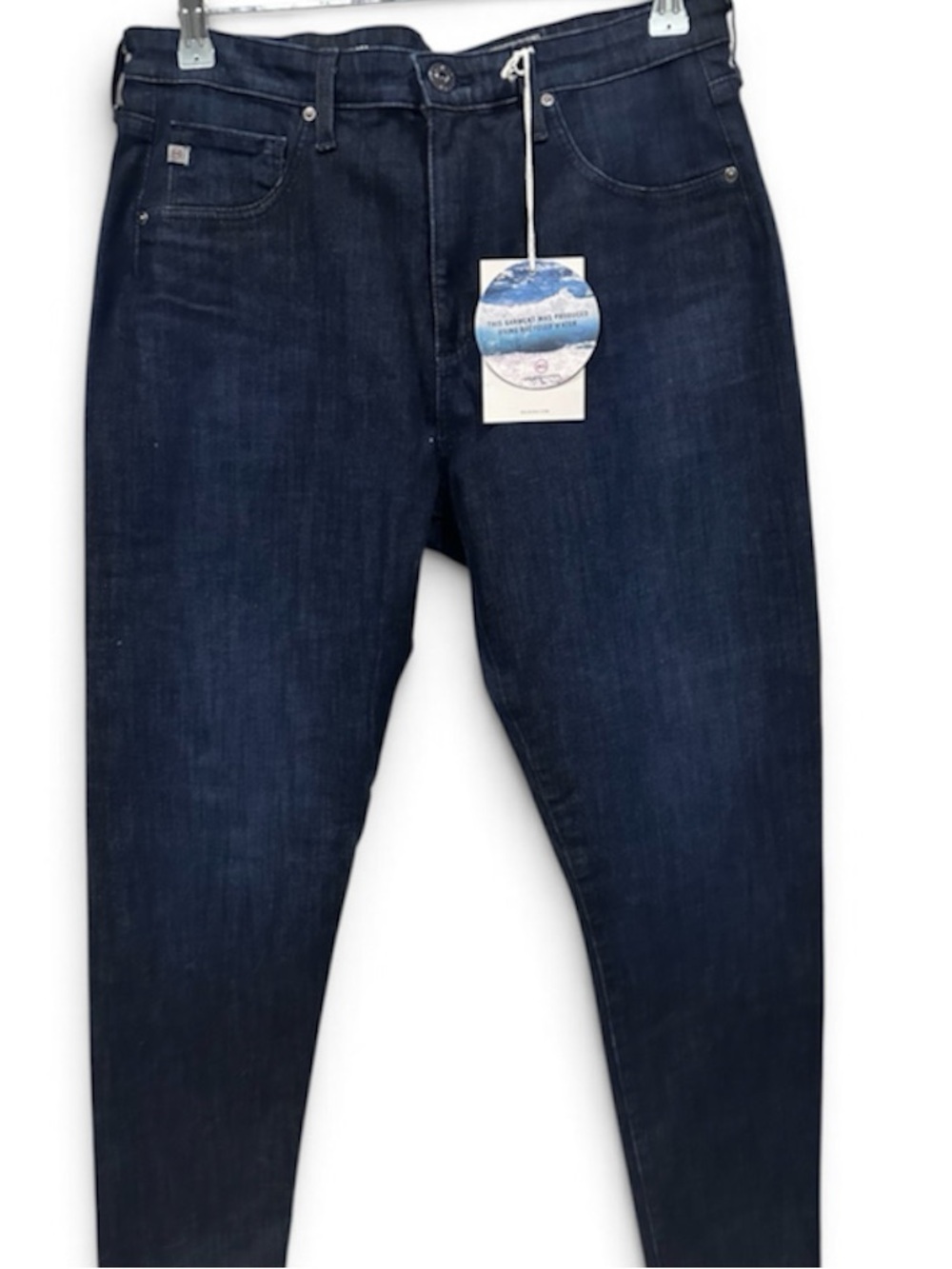 AG108- NWT AG Farrah Ankle Seamless High Rise Skinny Jeans Dark Wash Size 32
